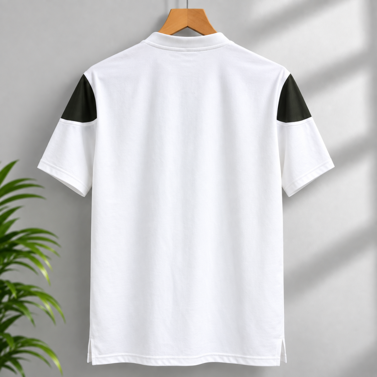 100% Cotton Peach Finish Jersey Men's Band Collar Polo Shirt