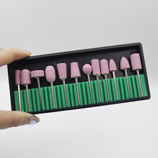 12 Pcs Wool Polishing Drill Bits Set, Nail Sponge Drill Cone for Electric Nail File Manicure Polishing and Buffing