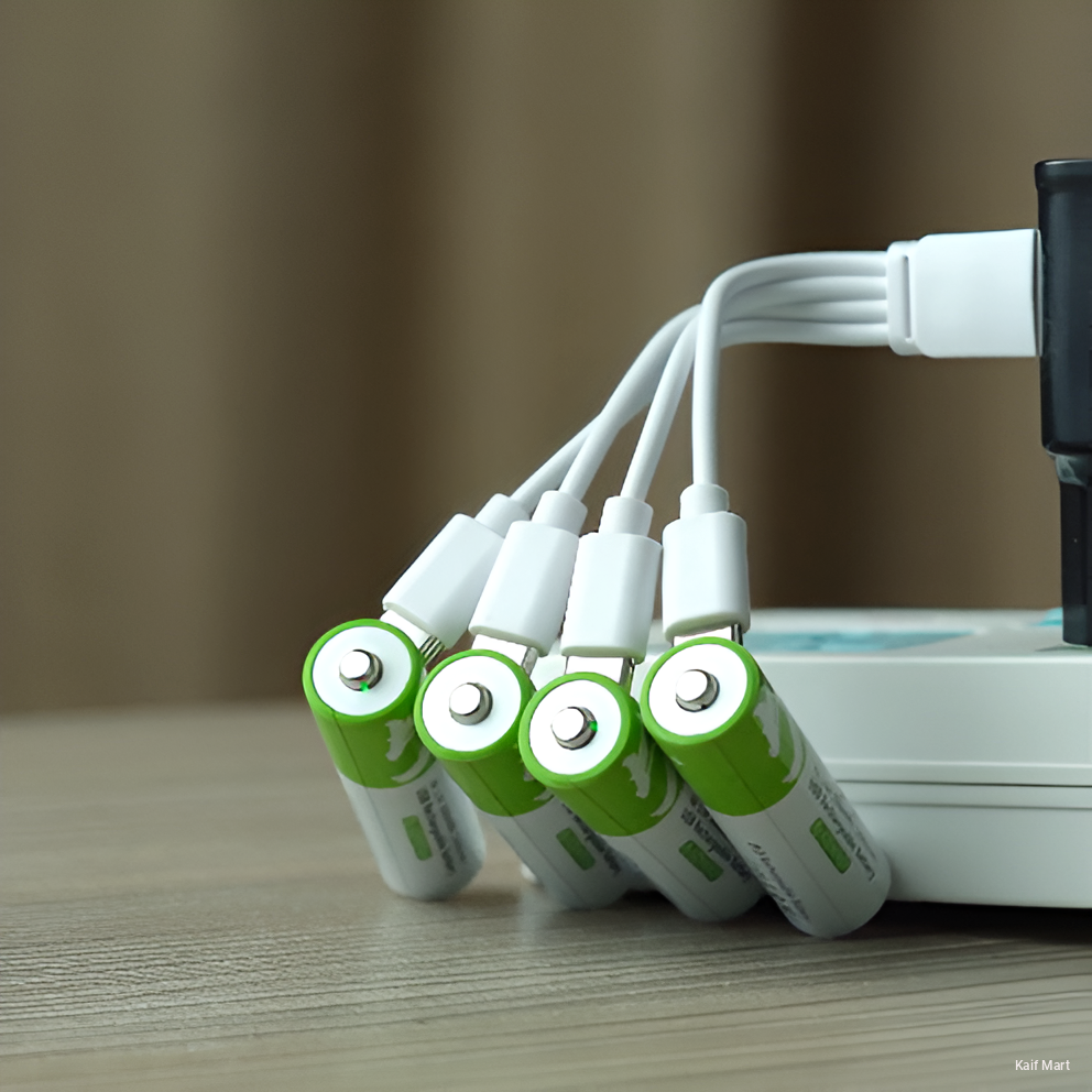 AA Size 2600mAh Rechargeable Battery Pack - 4pcs Set - Type-C