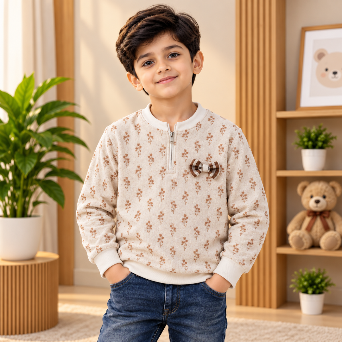 Boy's Sweat Shirt – 1 Side Brush