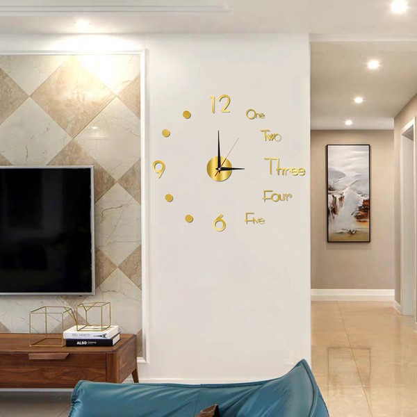 DIY Hole-free Luminous Wall Clock Creative Acrylic Wall Clock Living Room Home Wall-mounted Bedroom Clock