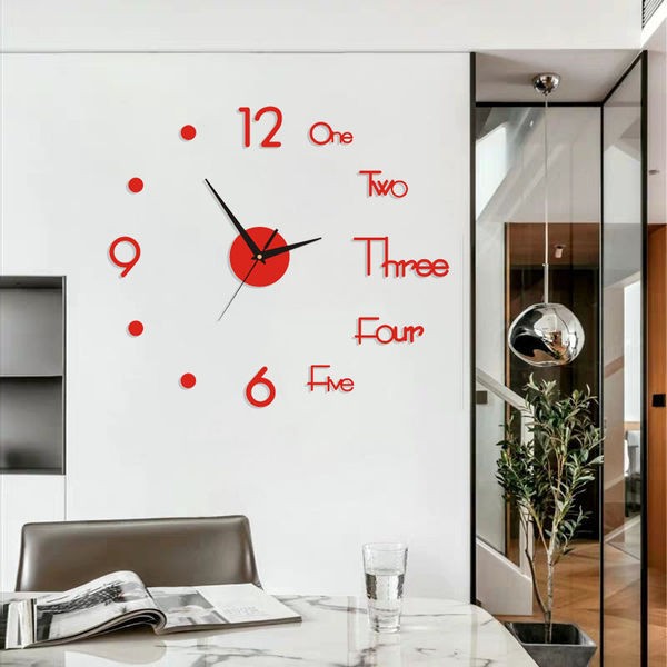 DIY Hole-free Luminous Wall Clock Creative Acrylic Wall Clock Living Room Home Wall-mounted Bedroom Clock