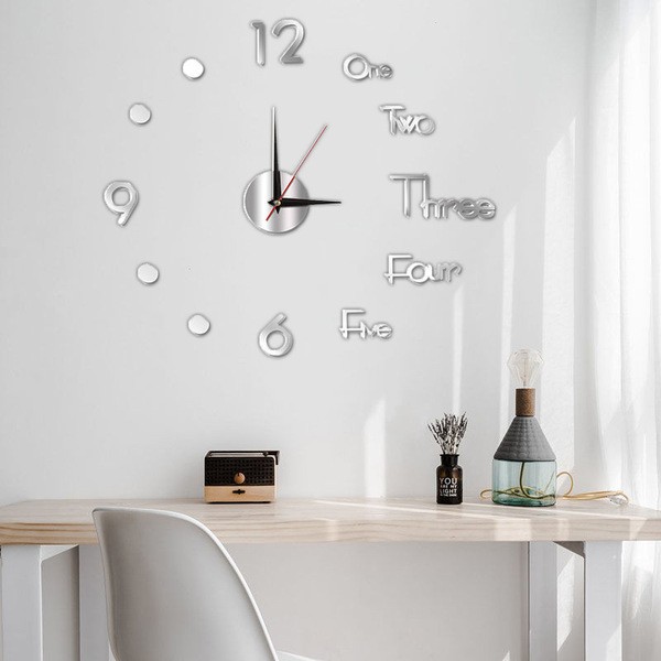 DIY Hole-free Luminous Wall Clock Creative Acrylic Wall Clock Living Room Home Wall-mounted Bedroom Clock