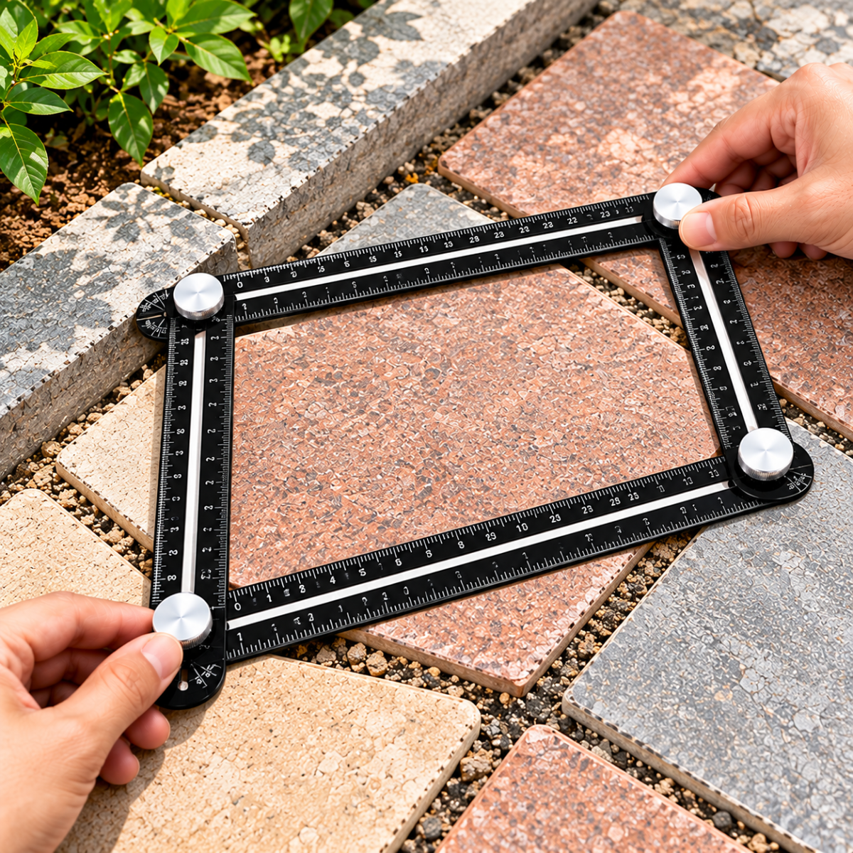 Four-Angle Ultimate Tile Template Tool Protractor Multi-Angle Ruler Layout Measuring ^ Tool Angle Ruler