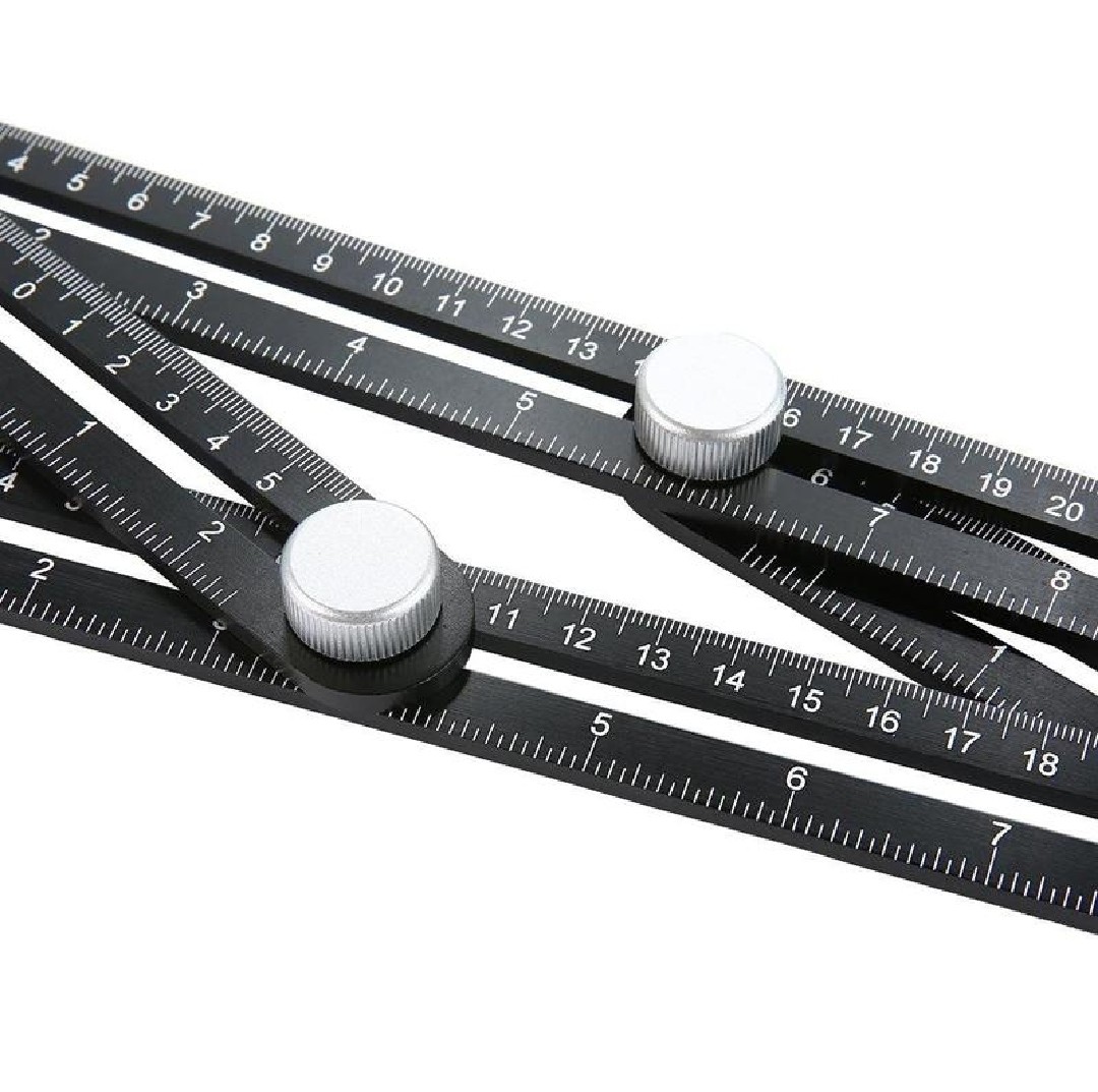 Four-Angle Ultimate Tile Template Tool Protractor Multi-Angle Ruler Layout Measuring ^ Tool Angle Ruler