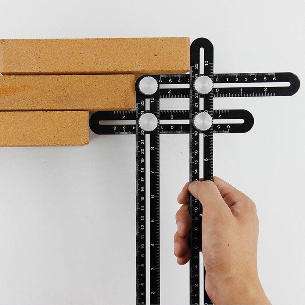 Four-Angle Ultimate Tile Template Tool Protractor Multi-Angle Ruler Layout Measuring ^ Tool Angle Ruler