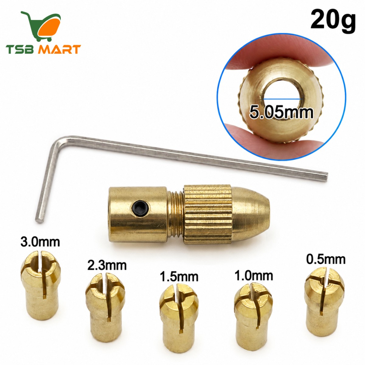 Mini Drill Bit Copper Collet Micro Twist Drill Chuck Set- Golden