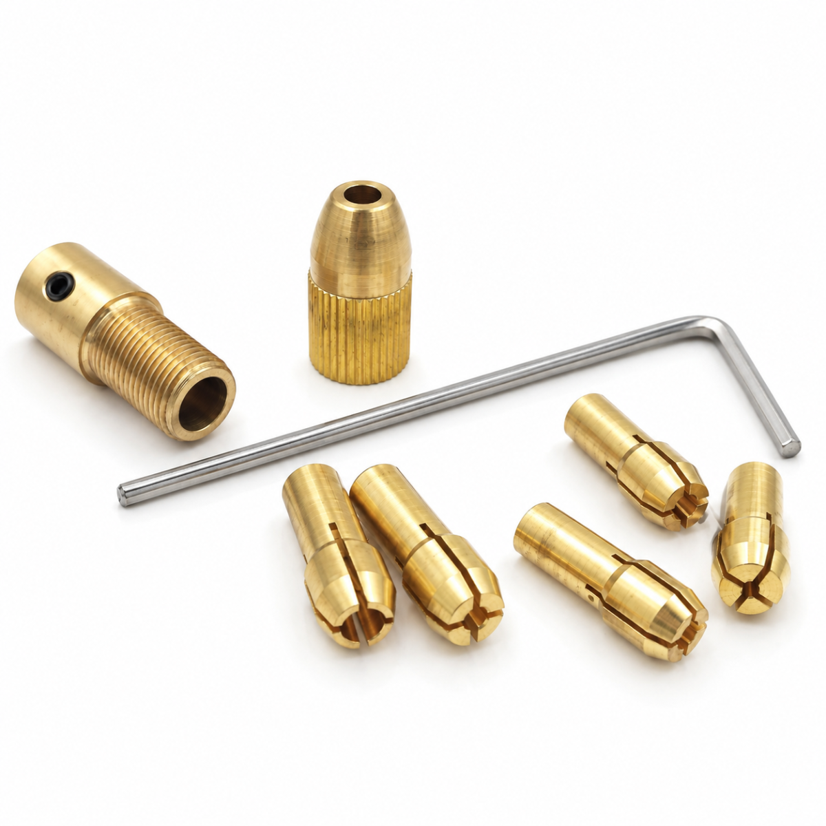 Mini Drill Bit Copper Collet Micro Twist Drill Chuck Set- Golden