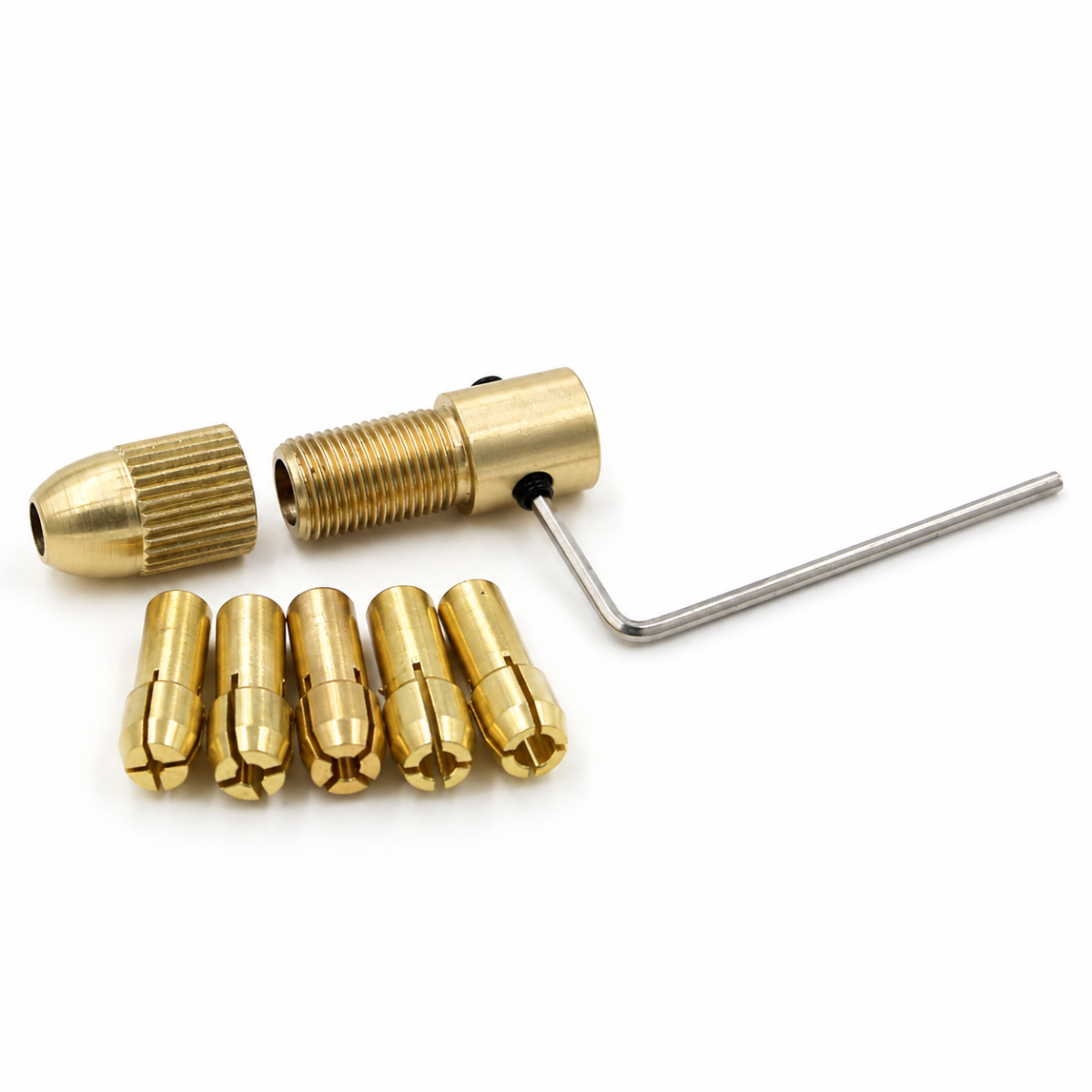 Mini Drill Bit Copper Collet Micro Twist Drill Chuck Set- Golden