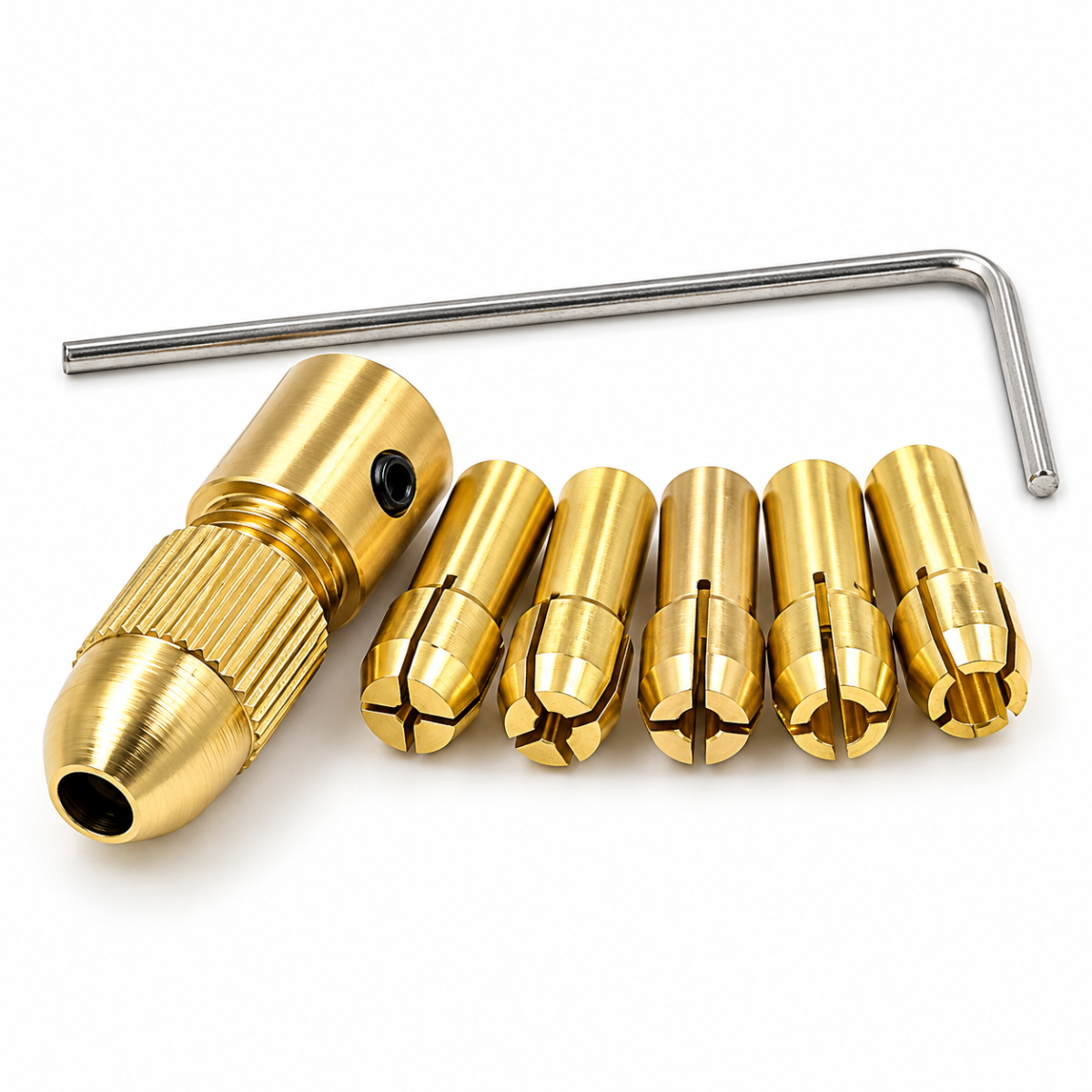 Mini Drill Bit Copper Collet Micro Twist Drill Chuck Set- Golden