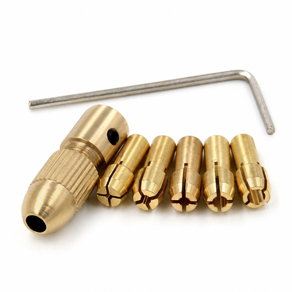 Mini Drill Bit Copper Collet Micro Twist Drill Chuck Set- Golden