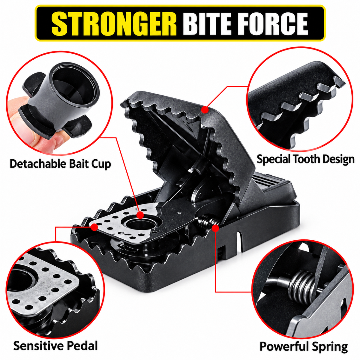 mouse trap, powerful and effective for catching and eliminating mice, a must-have for home use, fully automatic