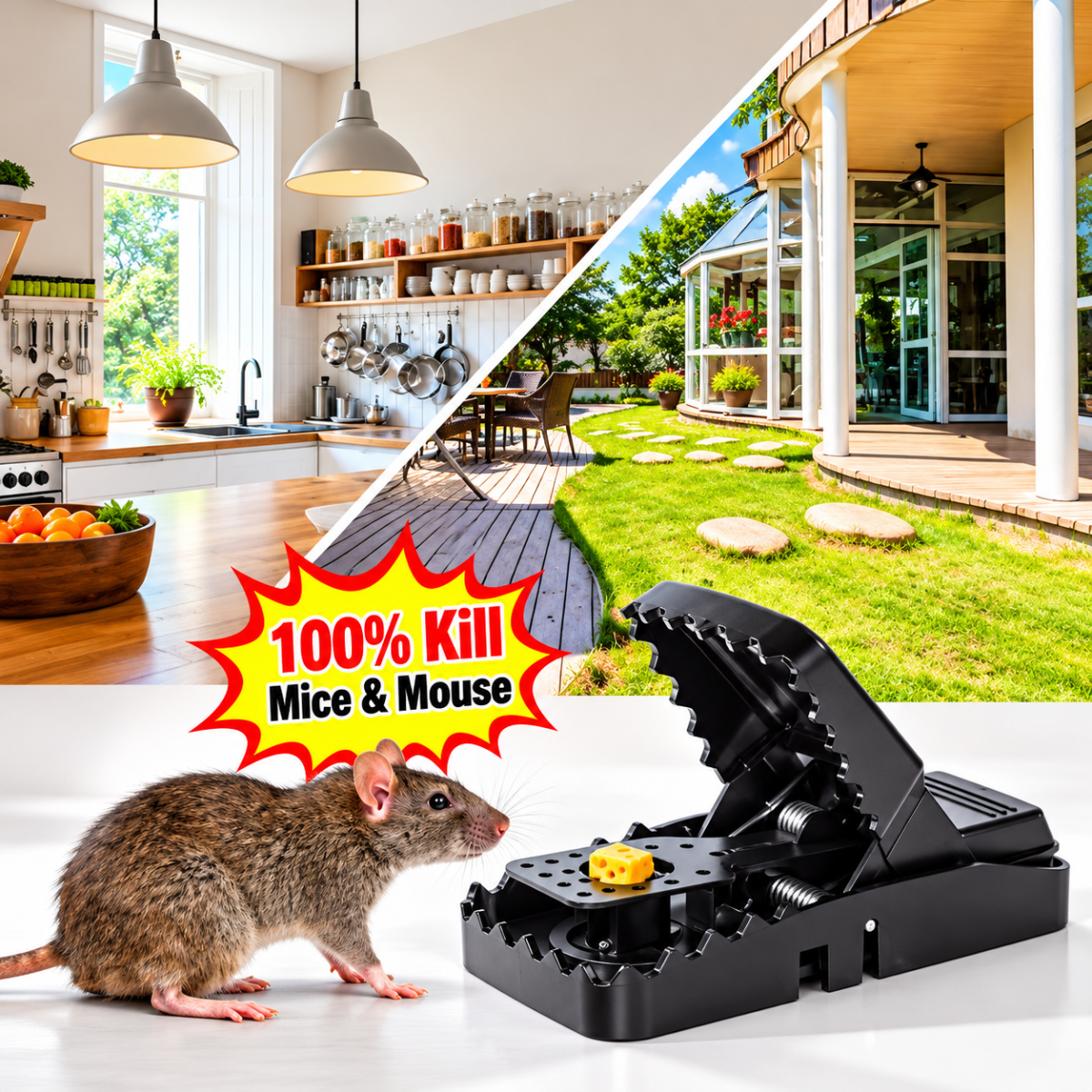 mouse trap, powerful and effective for catching and eliminating mice, a must-have for home use, fully automatic