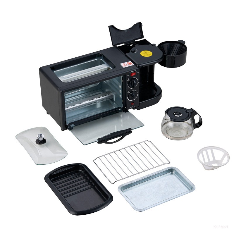 Multi Function 3 in 1 Breakfast Maker Machine 1050W Electrical Home Bakery Oven High Quality Design - 9L