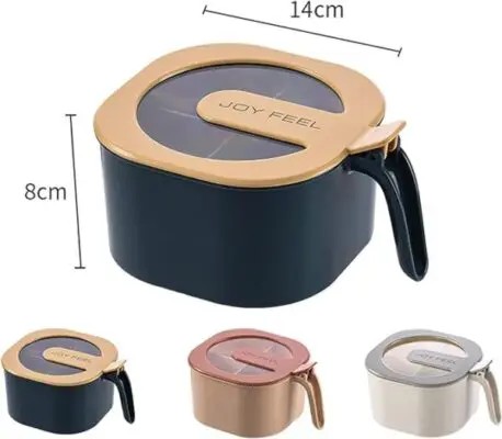 Multi Storage 4 Section Kitchen Spices Lid Box With Spoons pice Storage Spice Containers with Serving Spoons Spices Storage Box