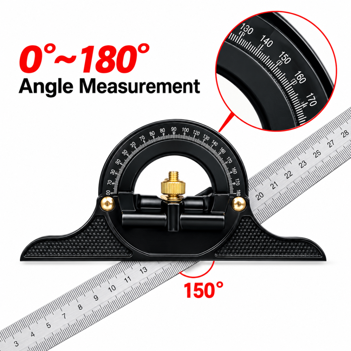 Multifunctional Combination Angle Ruler High-Precision Stainless Steel 90° Level Square Carpenter's Dedicated Protractor Tool
