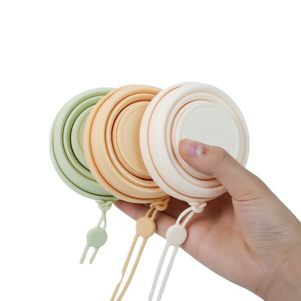 Portable Foldable Collapsible outdoor Travel Silicone Coffee Cup with cover folding water -Coffee Mug