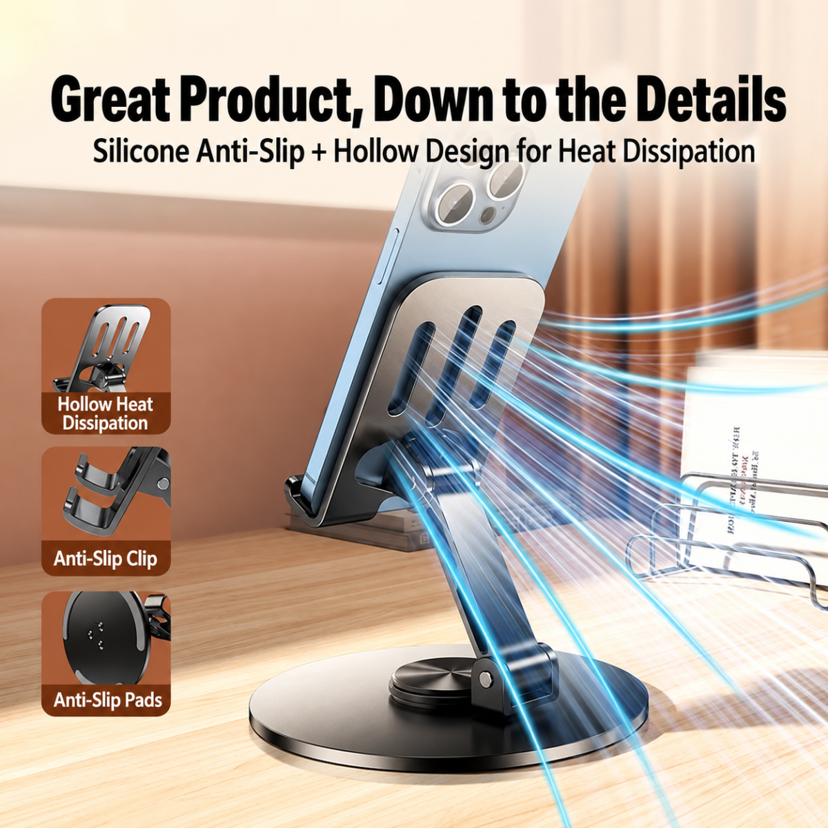 Shake the sound of metal live mobile phone bracket 360 degree rotation adjustment folding lazy tablet desktop mobile phone bracket