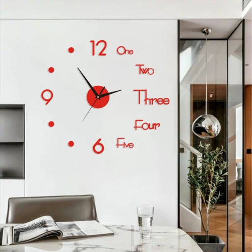 DIY Hole-free Luminous Wall Clock Creative Acrylic Wall Clock Living Room Home Wall-mounted Bedroom Clock