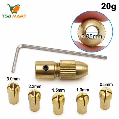 Mini Drill Bit Copper Collet Micro Twist Drill Chuck Set- Golden
