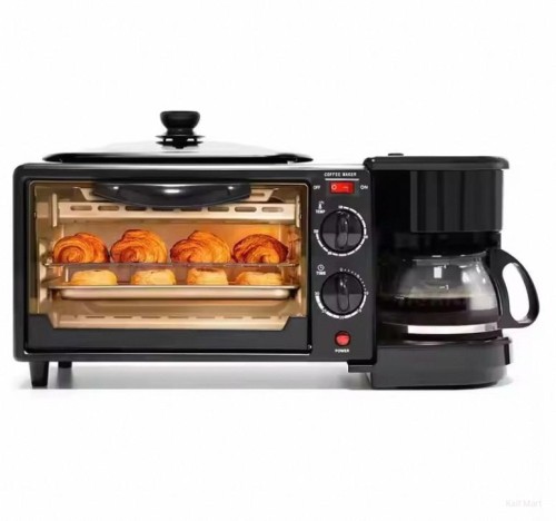 Multi Function 3 in 1 Breakfast Maker Machine 1050W Electrical Home Bakery Oven High Quality Design - 9L