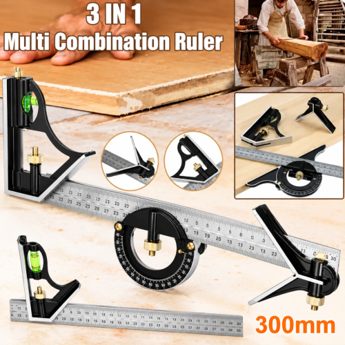 Multifunctional Combination Angle Ruler High-Precision Stainless Steel 90° Level Square Carpenter's Dedicated Protractor Tool