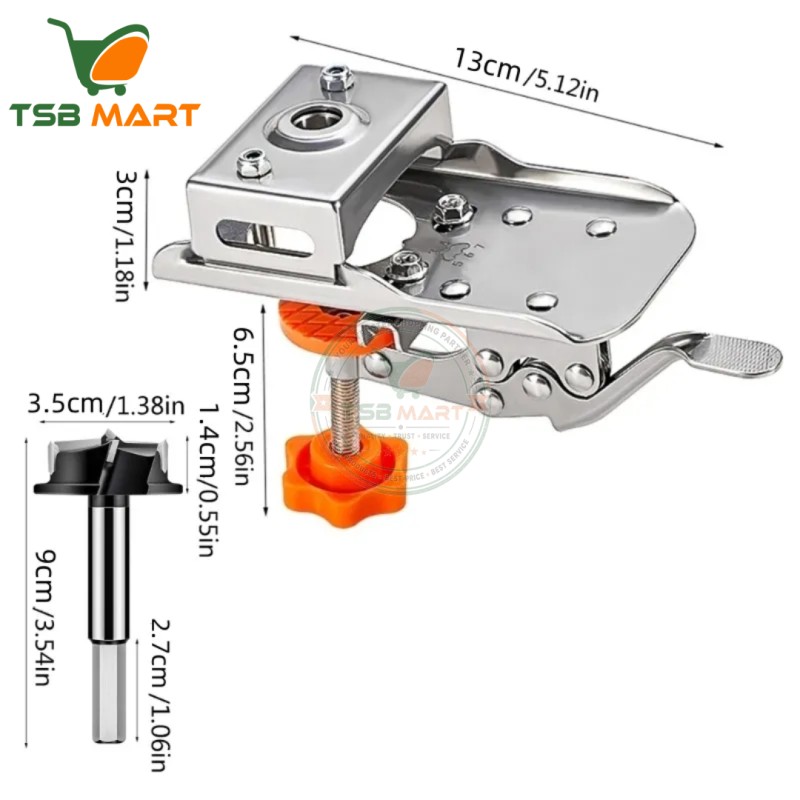 Concealed Hinge Drilling Jig Woodworking Hole Drilling Guide Locator Stainless Steel Plastic Hole Opener Template Door Tool