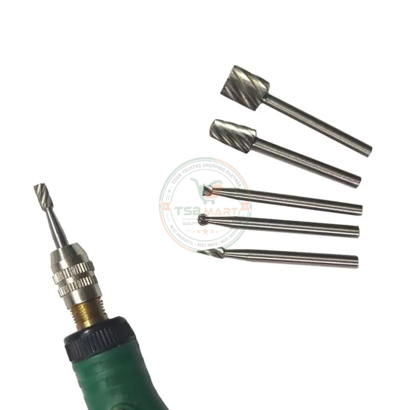 6Pcs 3mm handle High-speed Steel Woodworking Small Rotary File Grinding Head DIY Carpenter Polishing and Trimming Electric Tool Set