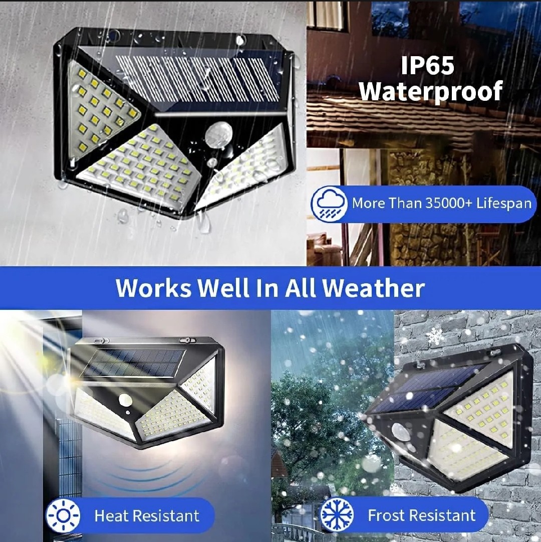 STAARICC 100 LED Solar Motion  Sensor Security Light Outdoor Waterproof PIR Spotlight for Yard Garden Path Fence Decoration