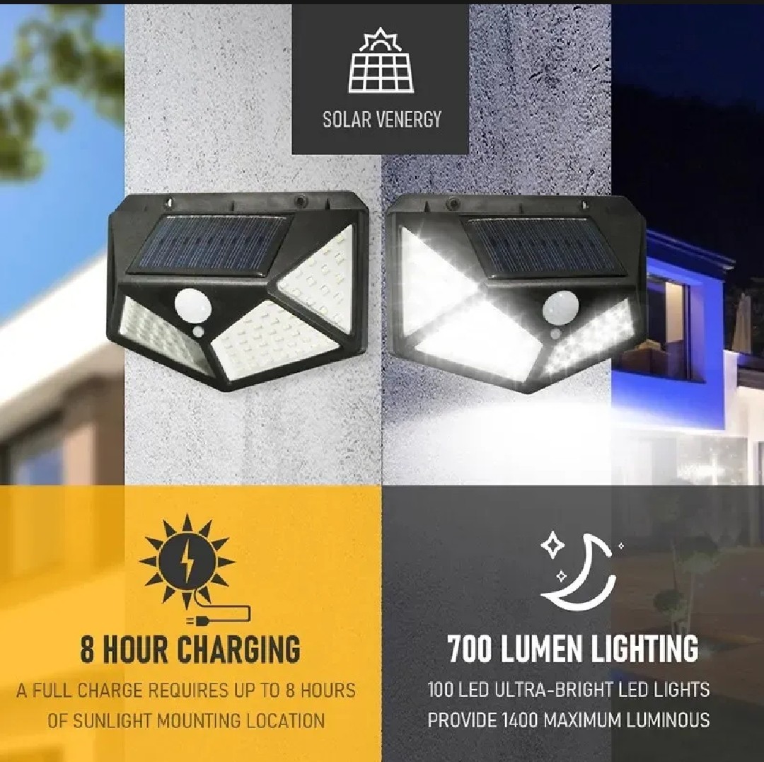 STAARICC 100 LED Solar Motion  Sensor Security Light Outdoor Waterproof PIR Spotlight for Yard Garden Path Fence Decoration