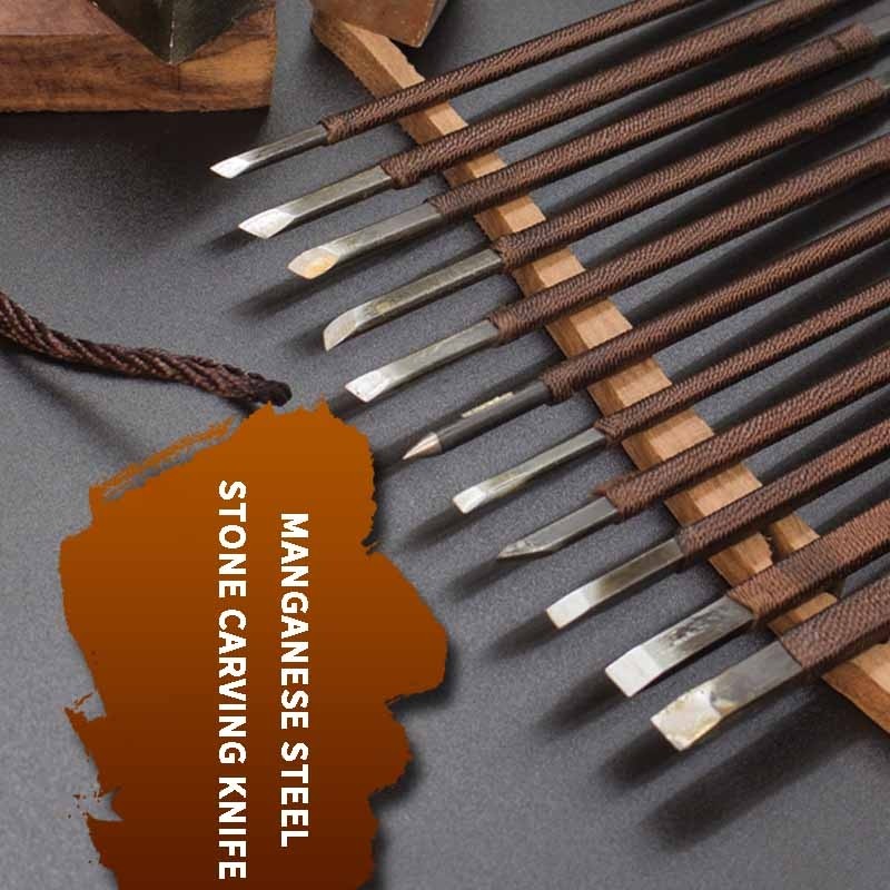 08/12 pcs Set Carving Knife Seal Carving Knife Tungsten Steel Wood Carving suit Wood Carving Tools Jade Seal Manual Beginner's Complete