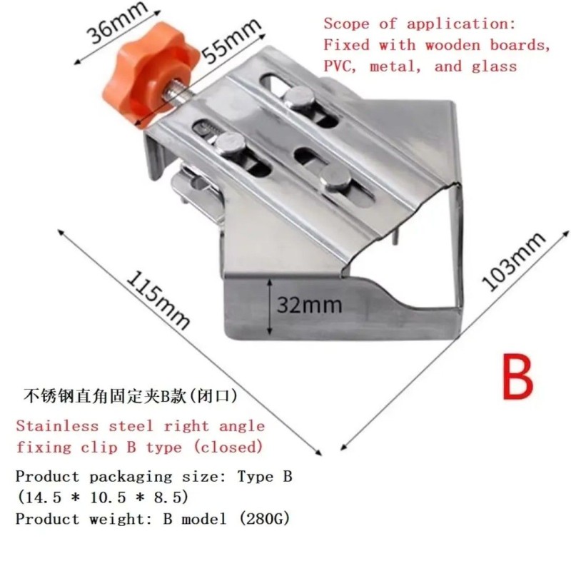2 pcs set Stainless Frame Clamps Corner Clamp Woodworking