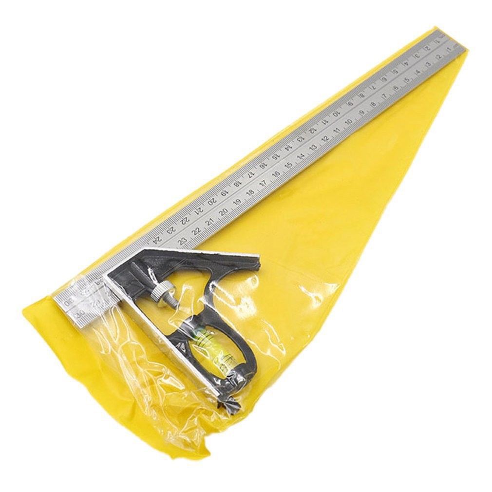 300mm Stainless Steel Angle  Combination Square Ruler Mobile Horizontal Movable 45Degree Right Carpenter Woodworking Level Moving