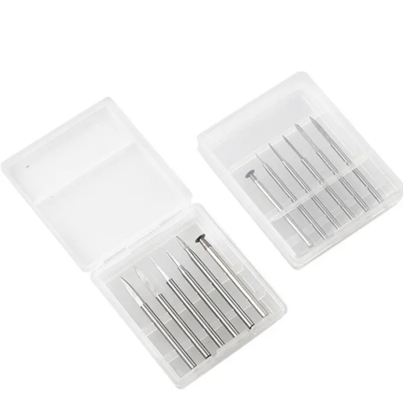 6 pcs 2.35/3mm HSS Wood Carving Bit  Set For Rotary Tools Precision Engraving Wood Carving, Root Carving, And Nuclear Carving