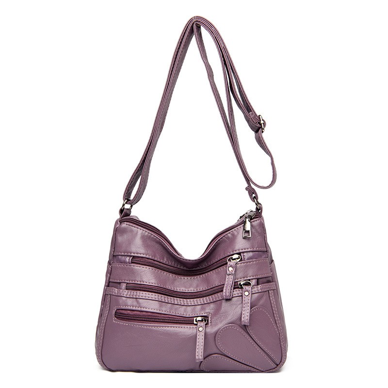 Foreign Trade New Washed Leather Women's Bag Korean Style Shoulder Bag Soft Leather Large Capacity Middle-Aged Ladies Bag