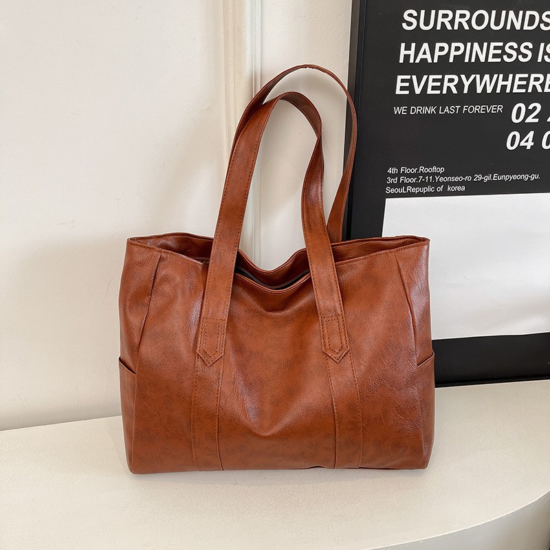 Large Bag for Women Travel New Trendy Korean Version Versatile Simple Large Capacity Tote Bag Shoulder Handbag Soft Material Women's Bag