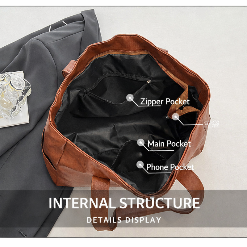 Large Bag for Women Travel New Trendy Korean Version Versatile Simple Large Capacity Tote Bag Shoulder Handbag Soft Material Women's Bag