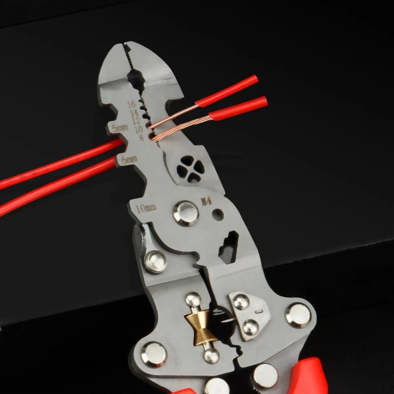 New wire stripper electrician special multifunctional foldable wire stripper wire cutting wire pressure wire winding household wire cutting pliers Ac/Dc Tas3