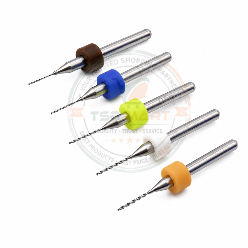 50-Piece 0.5-0.9mm Micro PCB Carbide Router Bit Kit CNC Cutter Milling Carving Bit Set PCB Drilling End Mill Cutter Machine
