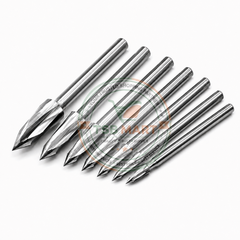 7-piece 6.0mm handle diameter three-blade woodworking carving knife woodworking milling cutter 3 4 5 6 8 10 12mm cutter head