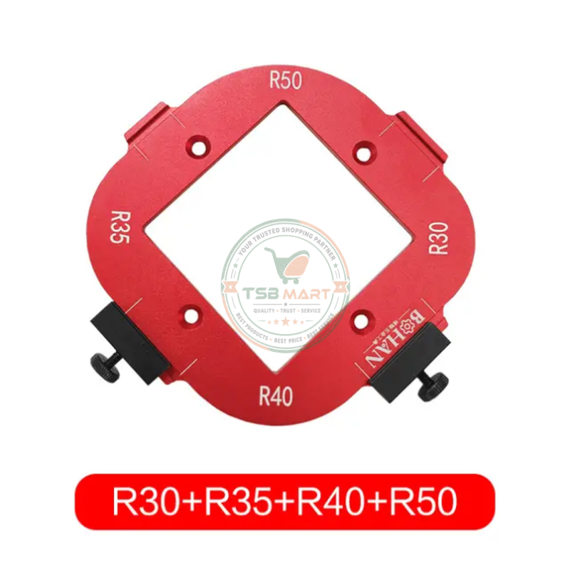R10-R50 Aluminum Alloy Round Corner Radius Template Set, Router Table Jig for Woodworking, Arc Cutting Aid with Removable Clip