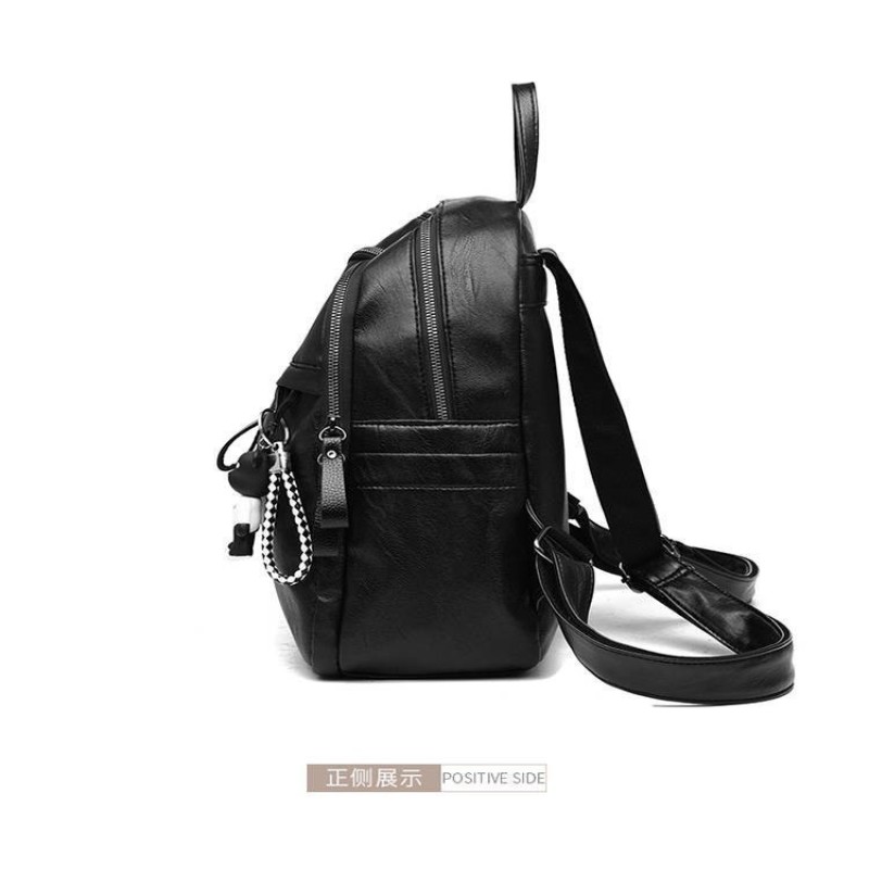 PU leather backpack large capacity high school student schoolbag leisure ladies travel backpack