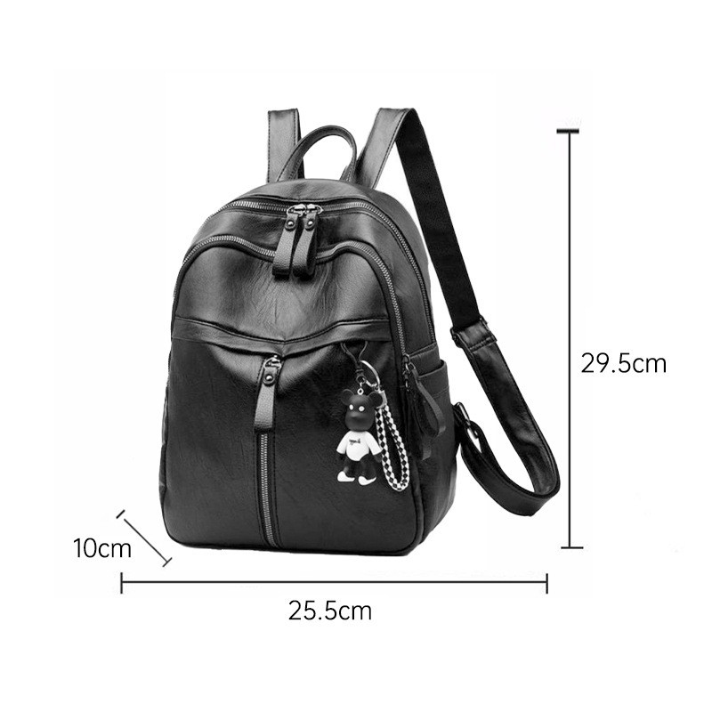 PU leather backpack large capacity high school student schoolbag leisure ladies travel backpack