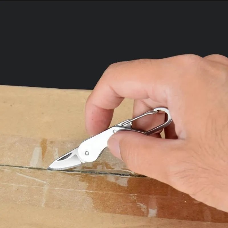 Stainless Steel Mini Pocket Knife, All-Steel Outdoor Lightweight Portable Folding Knife, Express Box Opener, Creative Keychain