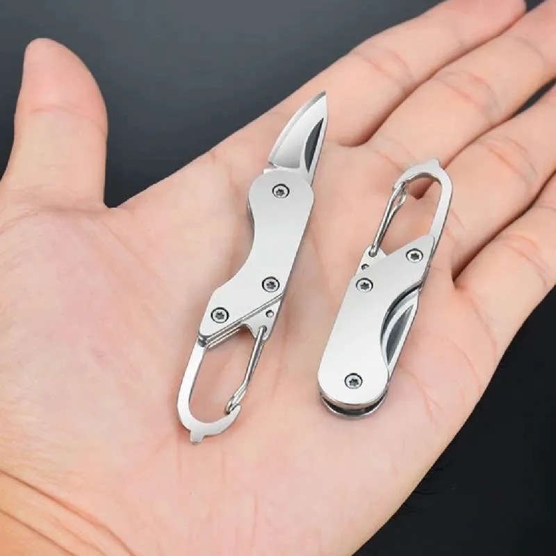 Stainless Steel Mini Pocket Knife, All-Steel Outdoor Lightweight Portable Folding Knife, Express Box Opener, Creative Keychain