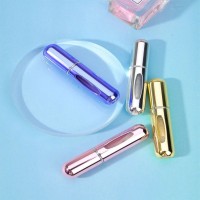 Portable 5ml Bottom-Filled Perfume Bottle Spray Bottle Aluminum Press Perfume Sample Small Window Plastic Liner