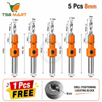 5Pcs 8mm/10mm Shank HSS Woodworking Countersink Router Bit Screw Extractor Remon Demolition for Wood Milling Cutter