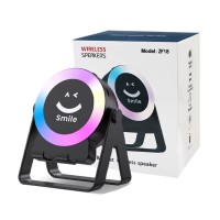 ZF18 Multifunctional Bluetooth Wireless Speaker with Adjustable Mobile Phone Stand & ^ RGB LED Light - Smile Edition