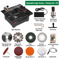 Table Saw 0-90°Angle Adjustable Woodworking Cutting Machine Speed 1000-3000R/Min Fit for Wooden Model Crafts Metal Cutting US Plug