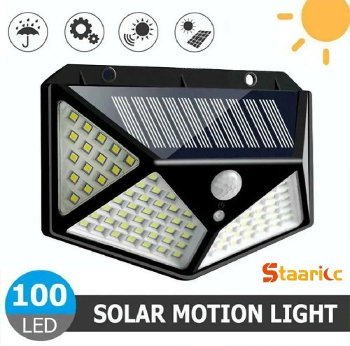 STAARICC 100 LED Solar Motion  Sensor Security Light Outdoor Waterproof PIR Spotlight for Yard Garden Path Fence Decoration